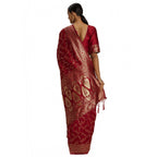 Generic Women's Banarasi Silk Saree (Red,5-6 Mtrs)