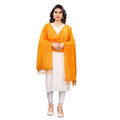 Generic Women's Cotton Silk Strips Printed Dupatta (Musterd Yellow, Length:2-2.4 mtr)