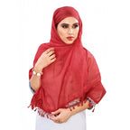 Generic Women's Cotton Silk Strips Printed Dupatta (Maroon, Length:2-2.4 mtr)