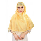 Generic Women's Cotton Silk Strips Printed Dupatta (Yellow, Length:2-2.4 mtr)