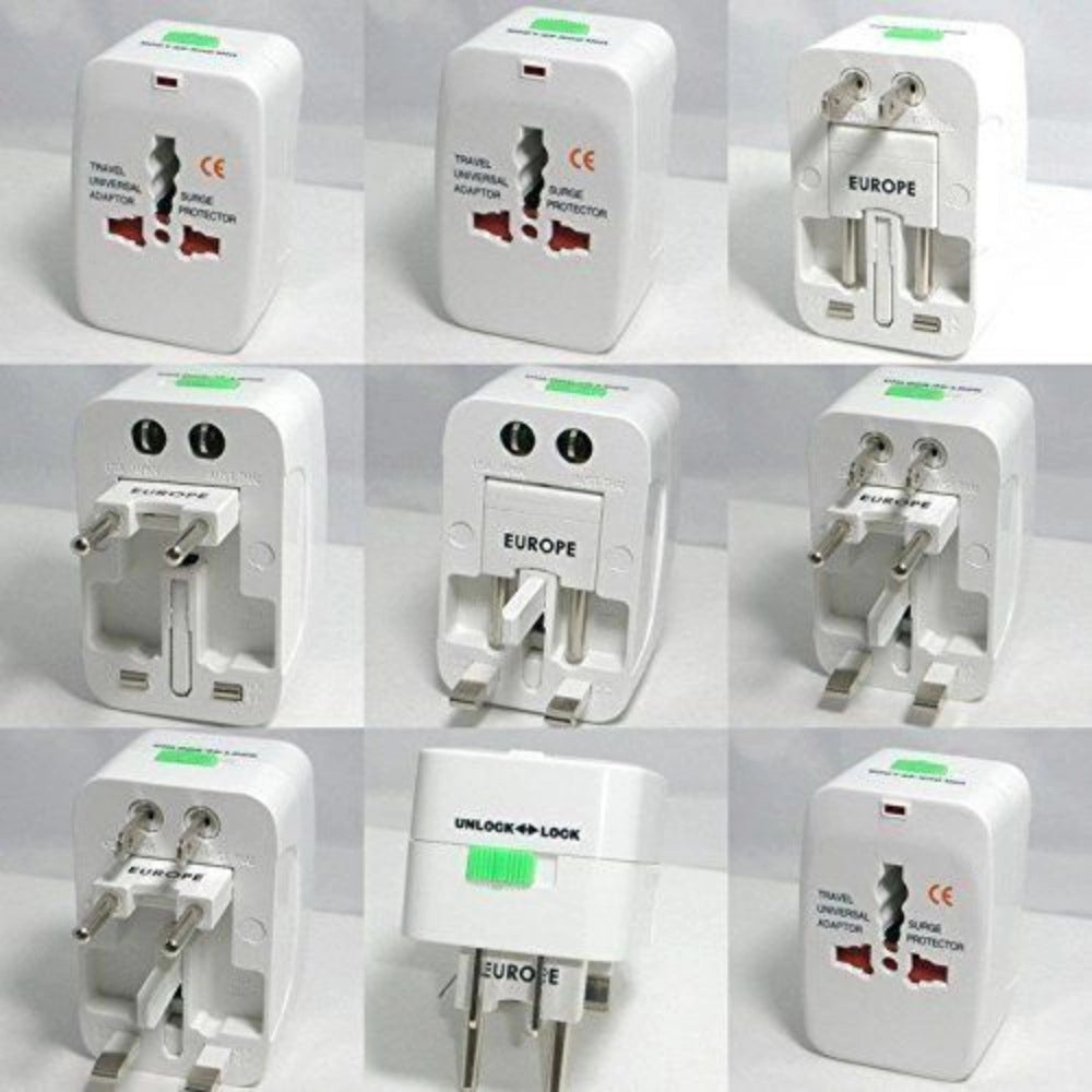 Generic Universal Travel Adapter with 125V 6A, 250V Surge_Spike Protected Electrical Plug White (White)