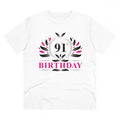 Generic Men's PC Cotton 91st Birthday Printed T Shirt (Color: White, Thread Count: 180GSM)