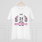 Generic Men's PC Cotton 24th Birthday Printed T Shirt (Color: White, Thread Count: 180GSM)