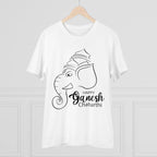 Generic Men's PC Cotton Ganesh Printed T Shirt (Color: White, Thread Count: 180GSM)