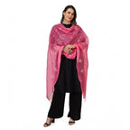 Generic Women's Cotton Embroidered Dupatta (Pink, Length: 2.25 to 2.50 Mtr)