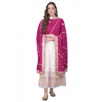Generic Women's Velvet Gotta Patti Dupatta (Purple, Length: 2.25 to 2.50 Mtr)