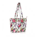 Generic Women's Faux Leather Printed Tote Bag (White Pink)