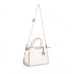 Generic Women's Faux Leather Metal Beads Handbag (White)