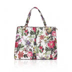 Generic Women's Faux Leather Printed Handheld Bag (White Pink)