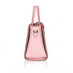 Generic Women's Faux Leather Metal Beads Handbag (Pink)