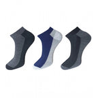 Generic 3_Pair Set Unisex Casual Cotton Solid Ankle Length Socks (Multicolor)