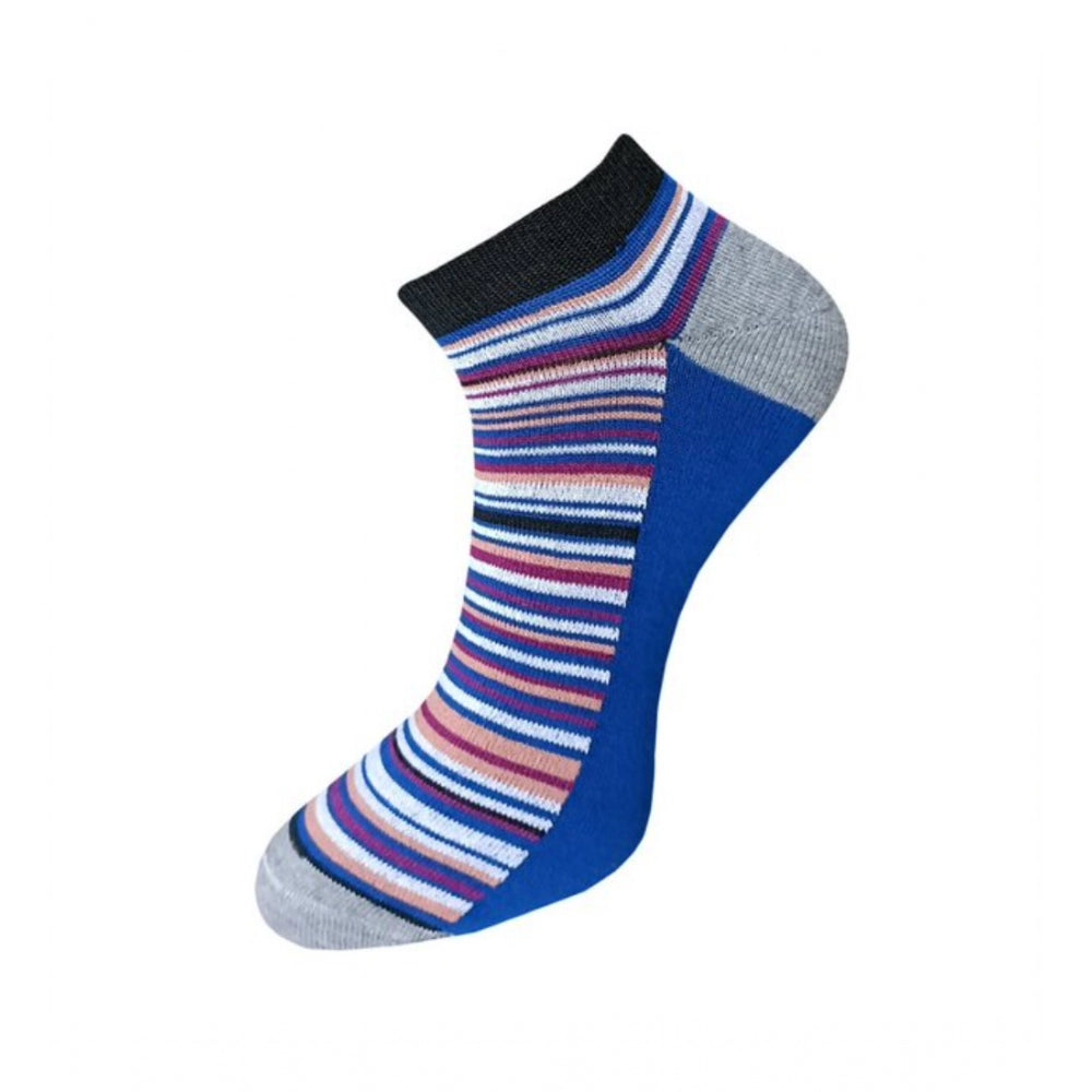 Generic 3_Pair Set Unisex Casual Cotton Striped Ankle Length Socks (Multicolor)