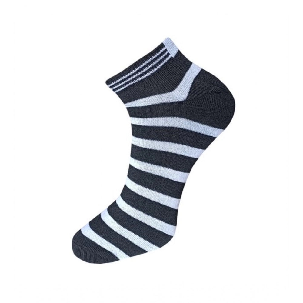 Generic 3_Pair Set Unisex Casual Cotton Solid Ankle Length Socks (Multicolor)