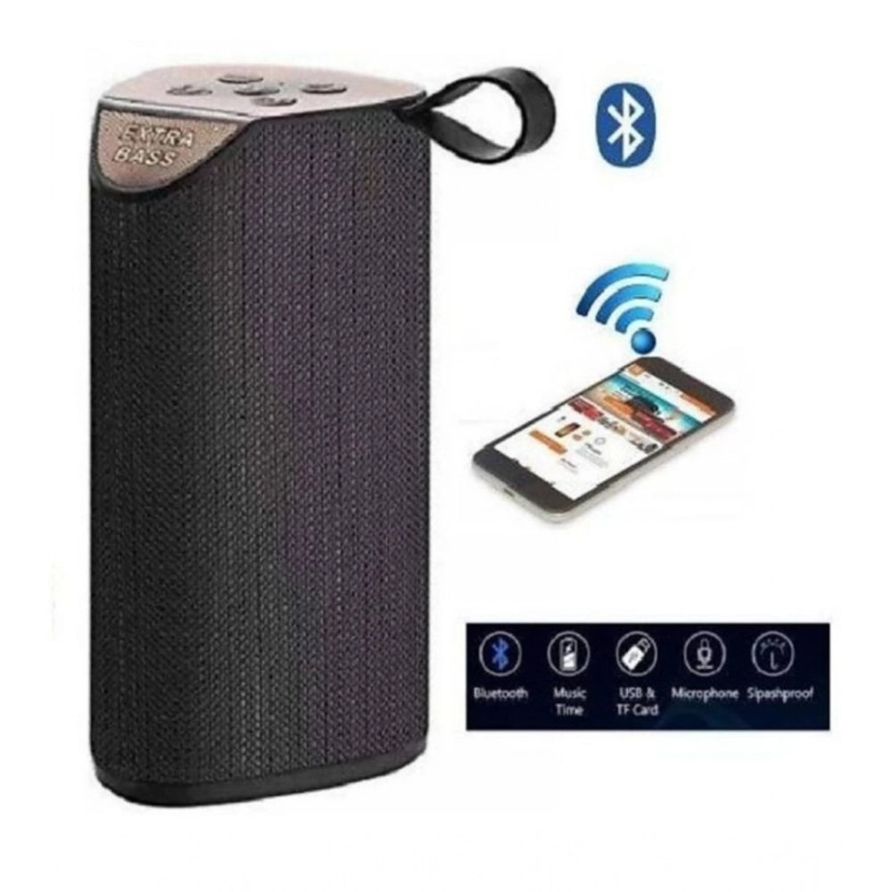 Generic Plastic Rubber Wireless TG111 Bluetooth Speaker (Black)