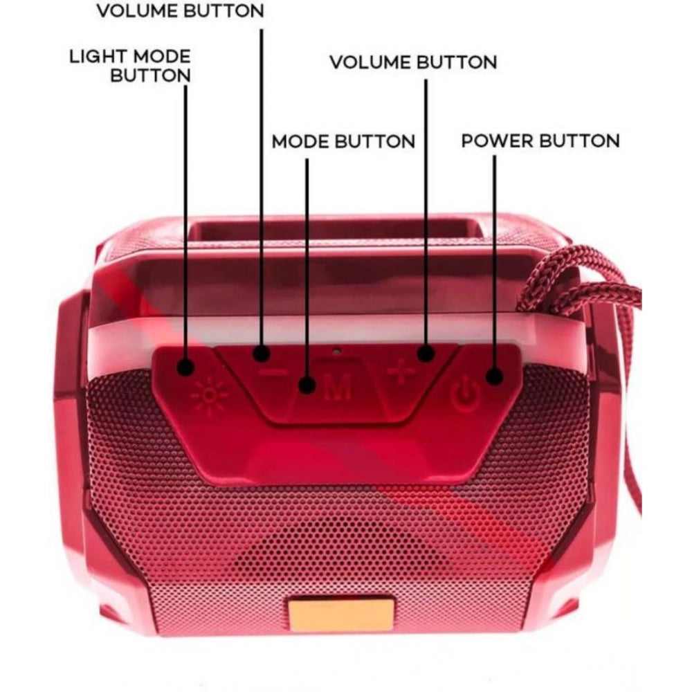 Generic Plastic Rubber Wireless A005 Bluetooth Speaker (Red)