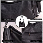 Generic Women's PU Leather Medium Shoulder Zipper Handbag (Black)