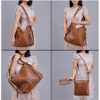 Generic Women's PU Leather Medium Shoulder Zipper Handbag (Brown)