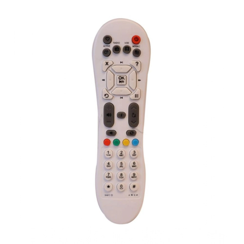 Generic DTH Remote No. 125 Compatible-Replacement for Videocon DTH Set Top Box Remote (White)
