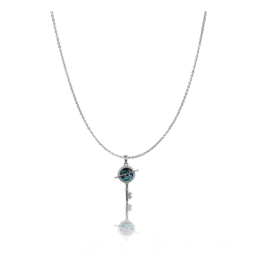Generic Women's Stainless Steel Key Design Delicate Chain (Silver Plated)