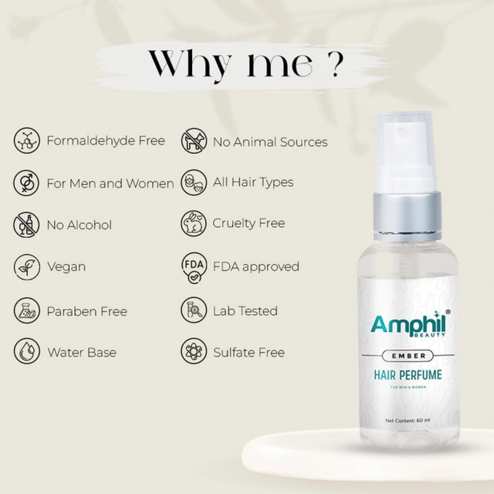 Generic Amphil beauty Ember Unisex Hair perfume 60 ml | Alcohol free | Water based | Paraben Free