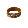 Generic Women's Plastic Silk Thread Bangles (Light Brown, Size: 2.1)