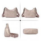 Generic Women's PU Leather Zipper Sling Bag (Beige)