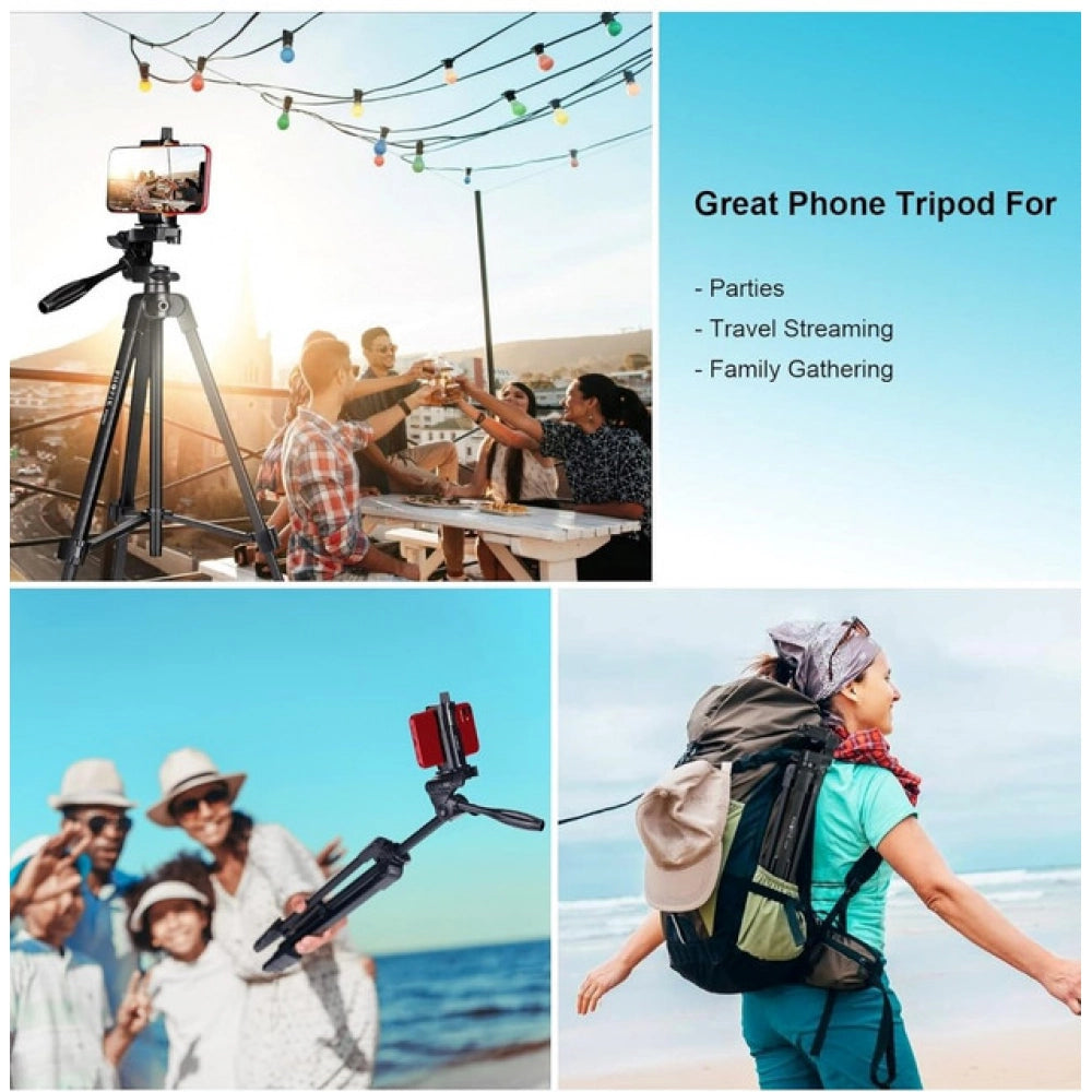 Generic Steel-Plastic Universal 55" Tripod with 360° Pan-Tilt Head