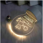 Generic Glass 3D Illusion LED Creative Visualization Lamp