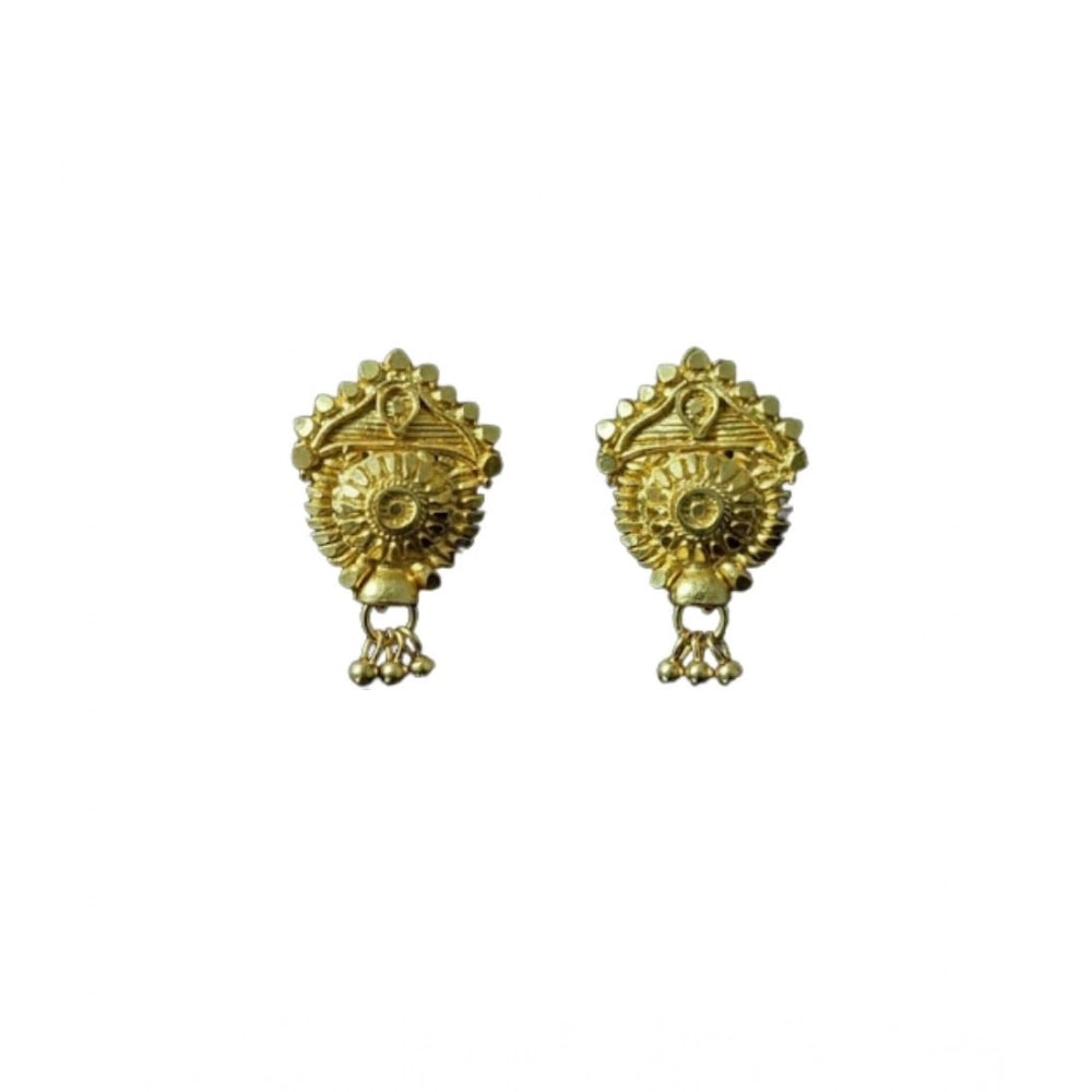 Generic Women's Pack of_2 Brass Gold-Plated Earrings (Gold)