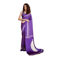 Generic Women's Satin Crepe Printed Saree With Unstitched Blouse 5.5Mtr (Lavender)