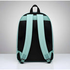 Generic Unisex PU Leather Solid Medium Zipper Backpack (Green)