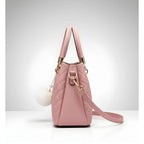 Generic Women's PU Leather Solid Shoulder Zipper Handbag (Pink)