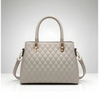 Generic Women's PU Leather Solid Shoulder Zipper Handbag (Grey)