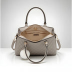 Generic Women's PU Leather Solid Shoulder Zipper Handbag (Grey)