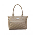 Generic Women's PU Leather Solid Shoulder Zipper Handbag (Beige)