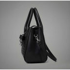 Generic Women's PU Leather Solid Shoulder Zipper Handbag (Black)
