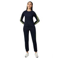 Generic Women's Cotton Solid Long Sleeves Tracksuit (Navy - Green)