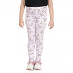 Generic Girl's Cotton Lycra Floral Elasticated Jeggings (Multicolor)
