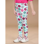 Generic Girl's Cotton Lycra Floral Elasticated Jeggings (Multicolor)