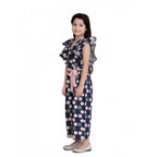 Generic Girl's Rayon Polka Flutter Jumpsuit (Multicolor)