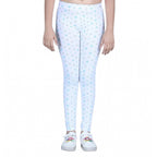 Generic Girl's Cotton Lycra Printed Elasticated Leggings (White)