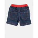 Generic Girl's Denim Lace Inserts Sleeveless Shorts (Blue-Red)