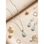 Generic Women's Brass Silver Plated Pendant Set (Turquoise)