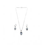 Generic Women's Brass Silver Plated Pendant Set (Grey)
