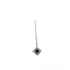 Generic Women's Brass Silver Plated Pendant Set (Blue)