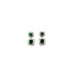 Generic Women's Brass Silver Plated Pendant Set (Green)