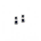 Generic Women's Brass Silver Plated Pendant Set (Blue)