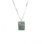 Generic Women's Brass Silver Plated Pendant Set (Turquoise)
