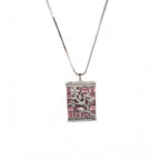 Generic Women's Brass Silver Plated Pendant Set (Pink)