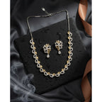 Generic Women's Brass Silver Plated Necklace set (Silver)